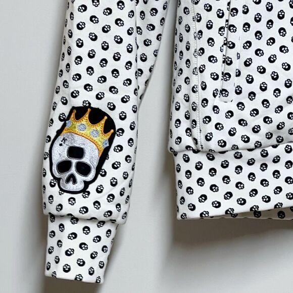 NWOT Back in Black Devil Nut Womens Skull Hoodie Sz S - Picture 5 of 6